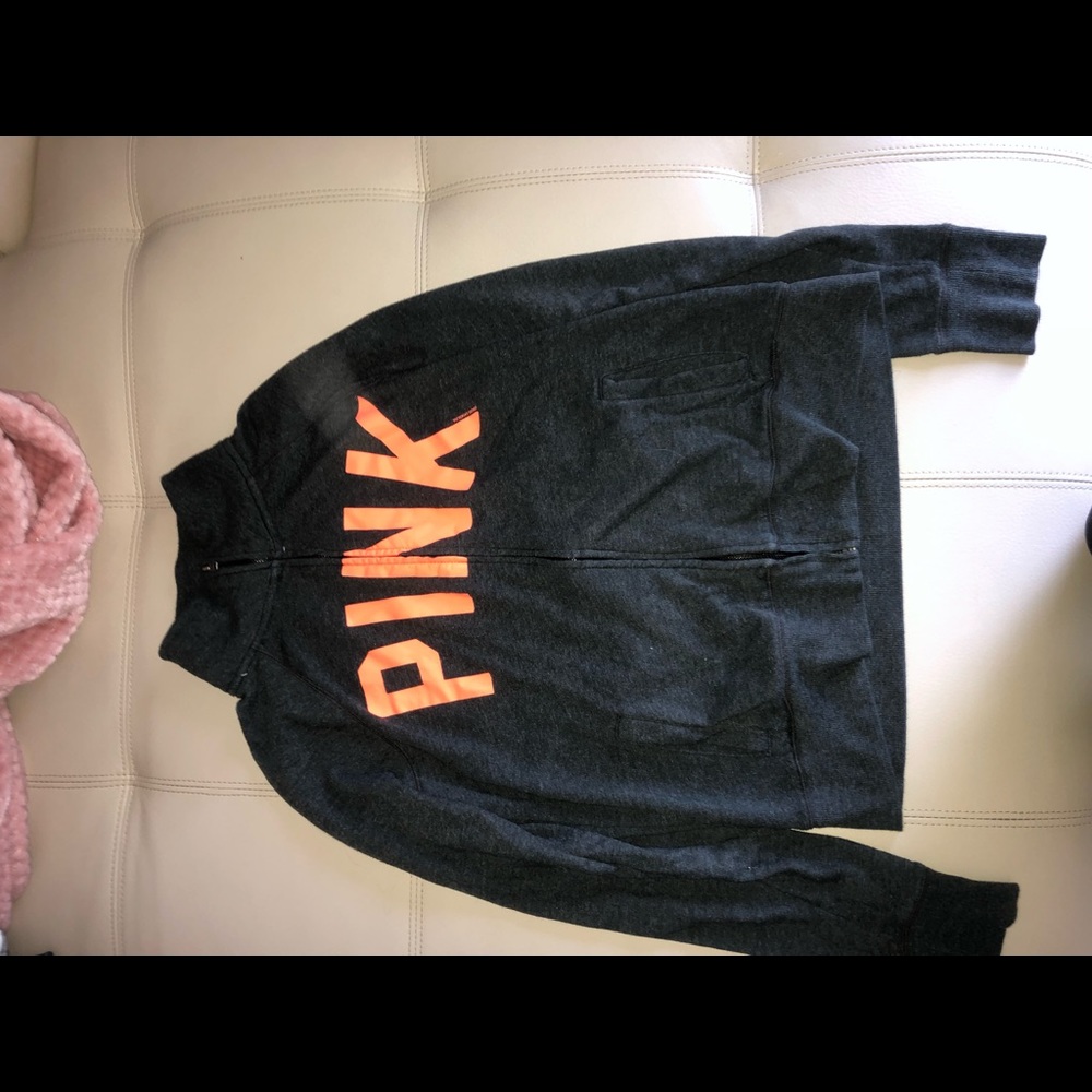 dark grey zip up jacket